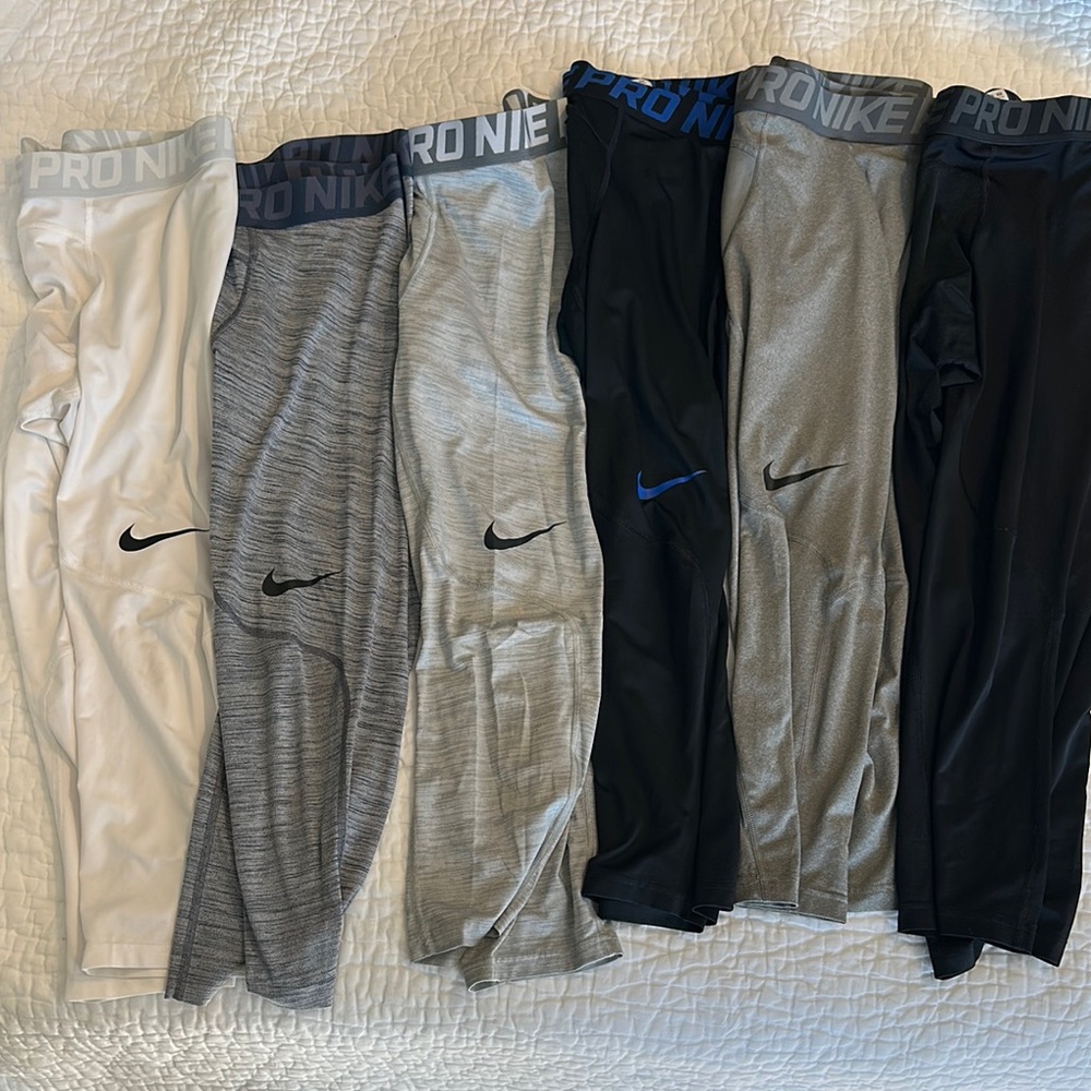Nike Pro Men’s 3/4 Performance Bottoms - Black, Gray, White, Heathered XL